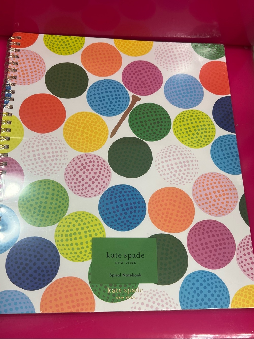 Kate Spade New York Large Spiral Notebook Mini Golf - Picture 1 of 3